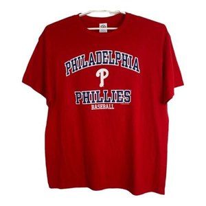 Delta Philadelphia Phillies Mens Tee Shirt Size XL Red Baseball Short SleevNWOT